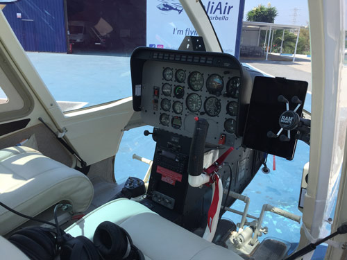 Bell206 cockpit helicopter pilot