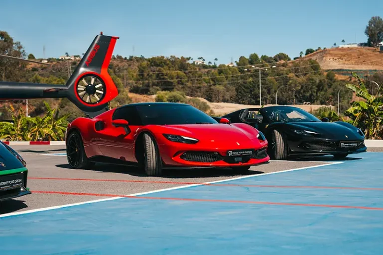Heliair Marbella - Fly & drive - Ferrari parked heliport